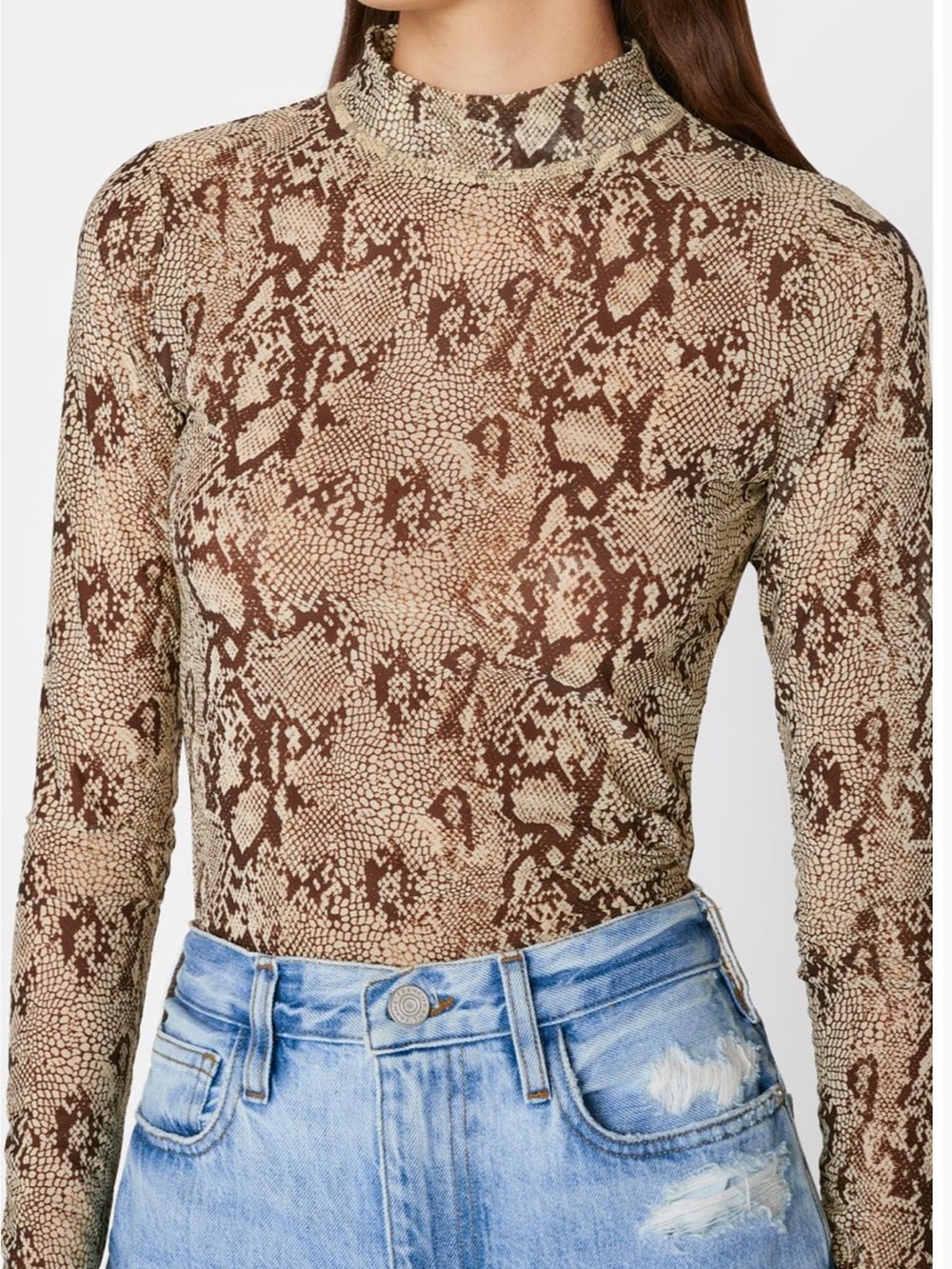 Frame Snakeskin Print Mesh
